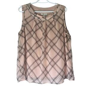 Christopher & Banks Pink / Gray Tank Top Size XL